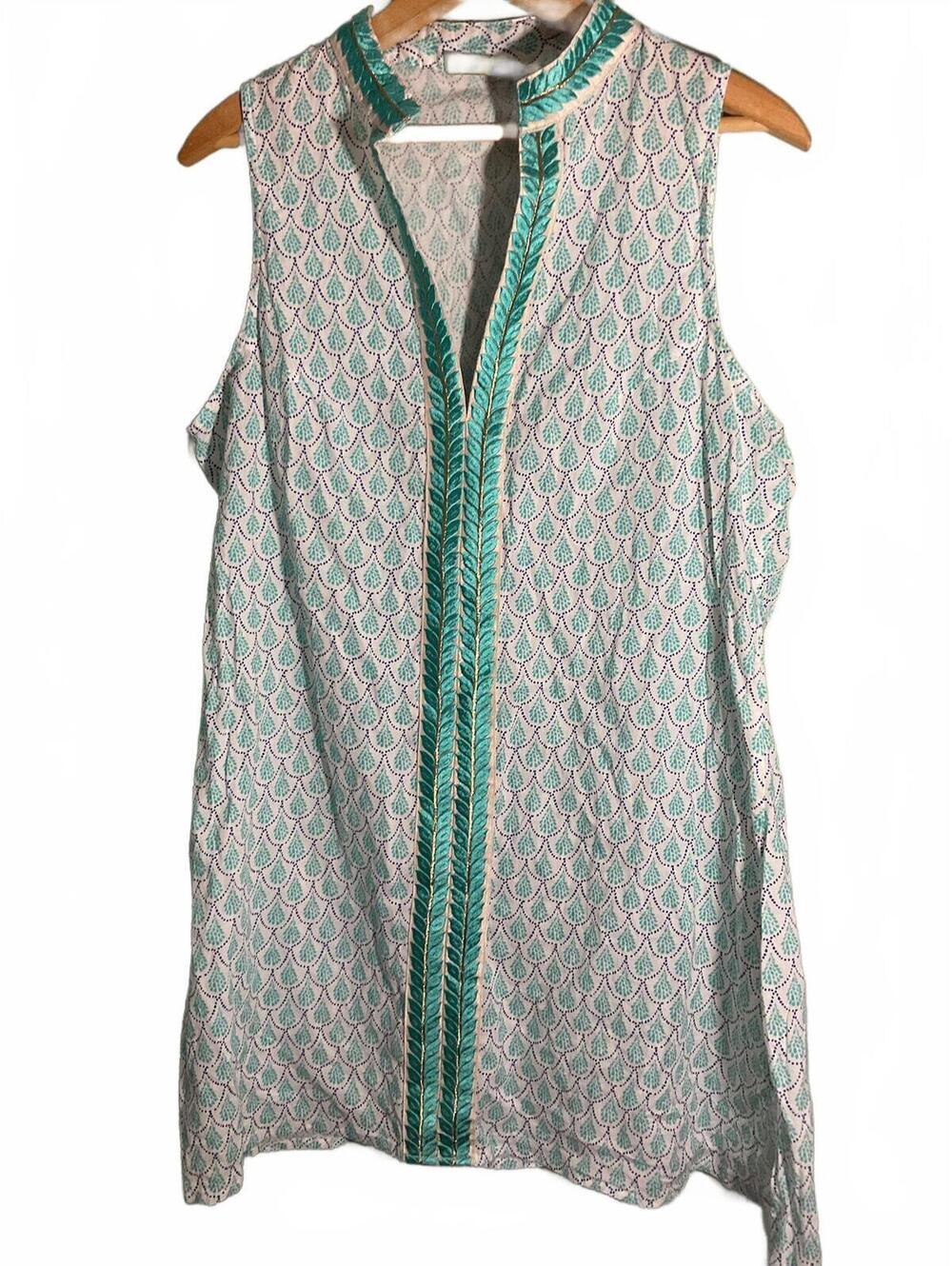 Rock Flower Paper  Sleeveless Embroidered Boho Botanical Large